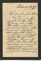 Nachlass Franz Steindachner, Brief von Johann Schild an Franz Steindachner (27.09.1905), Inv.Nr. 449.11, Seite 1